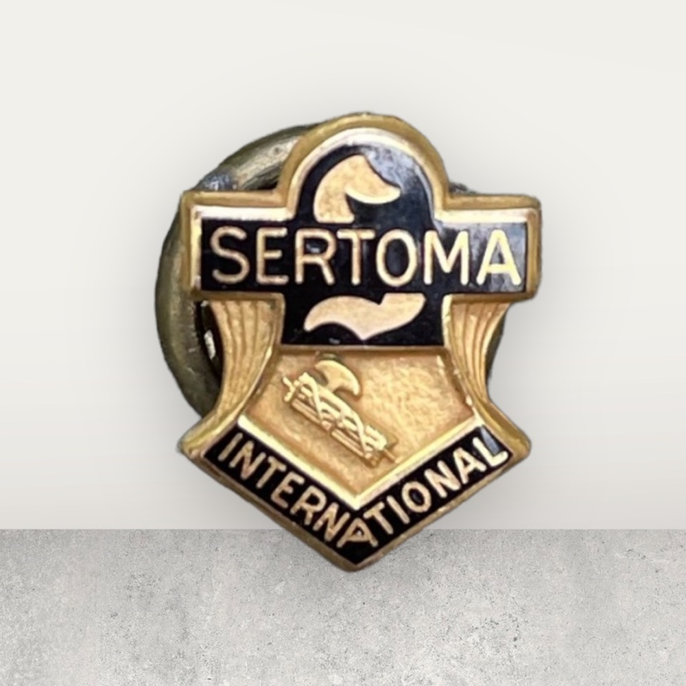 Vintage 60s Sertoma International Lapel Pin Tie Tac Gold Filled